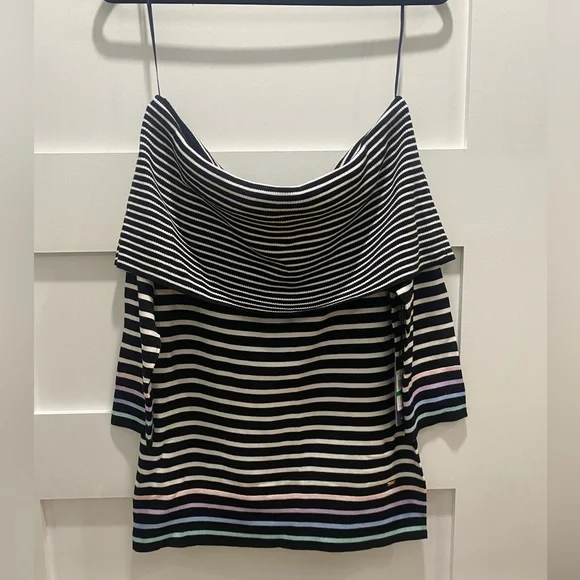 Tommy Hilfiger stripped off the shoulder sweater - Picture 2 of 9